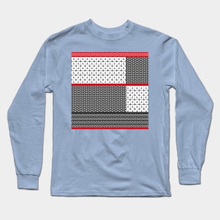 Shibori Japanese Geometric Motif Patchwork Long Sleeve T-Shirt